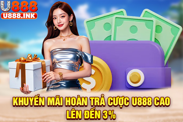Khuyến mãi hoàn trả cược U888 cao lên đến 3%